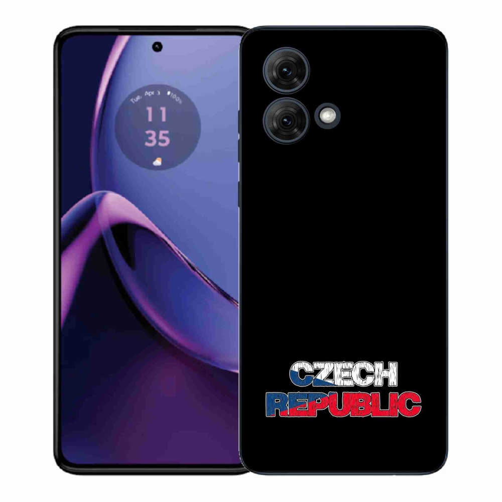 Gelový kryt mmCase na Motorola Moto G84 5G - Czech Republic černé pozadí