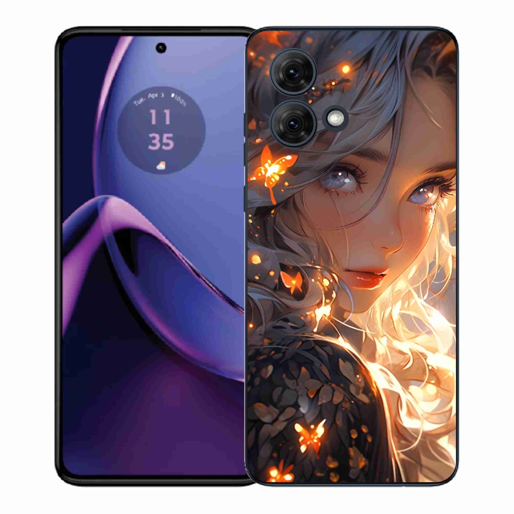 Gelový kryt mmCase na Motorola Moto G84 5G - dívka a motýli