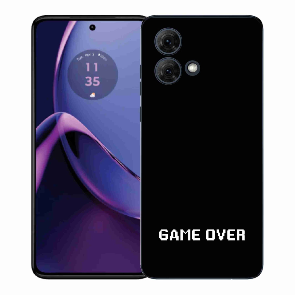 Gelový kryt mmCase na Motorola Moto G84 5G - game over černé pozadí