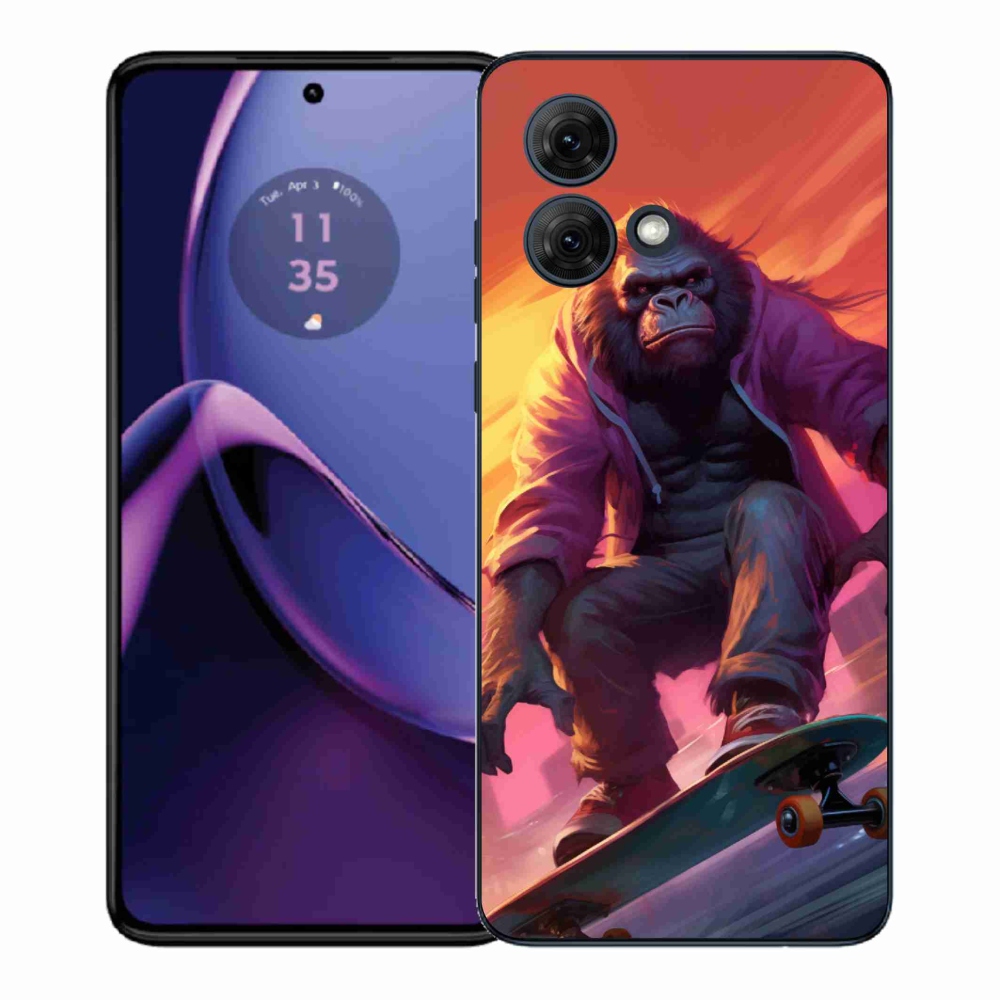 Gelový kryt mmCase na Motorola Moto G84 5G - gorila na skateboardu