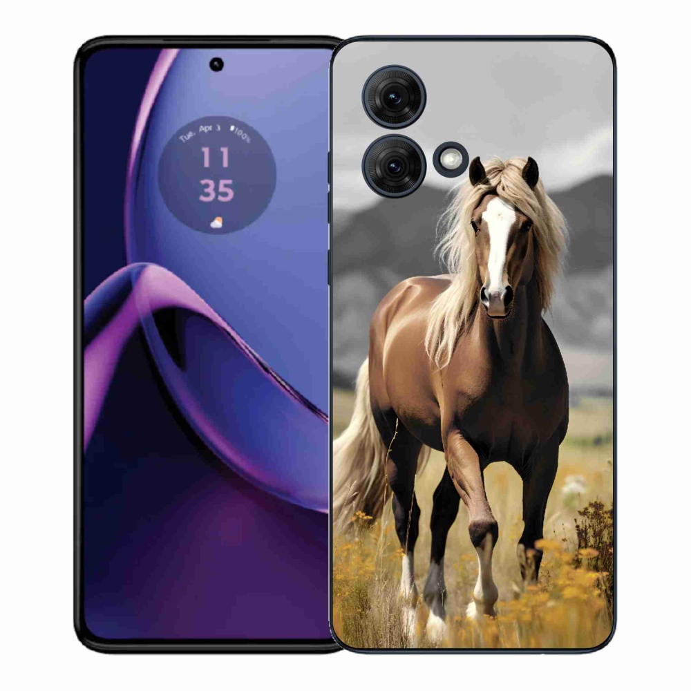 Gelový kryt mmCase na Motorola Moto G84 5G - hnědý kůň 1