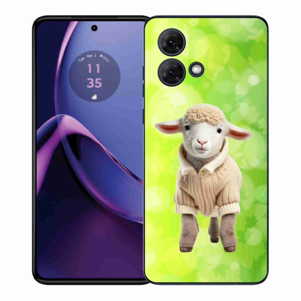Gelový kryt mmCase na Motorola Moto G84 5G - jehně ve svetru