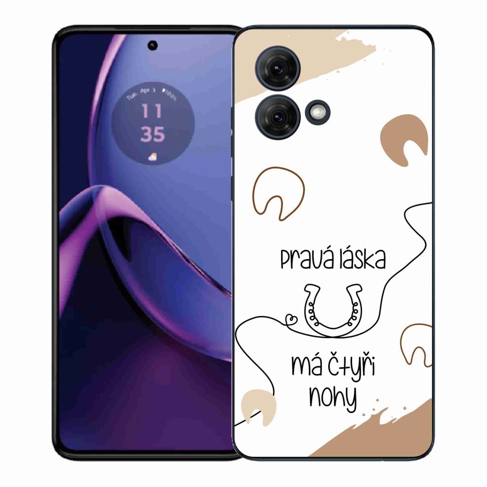 Gelový kryt mmCase na Motorola Moto G84 5G - koňský motiv bílé pozadí