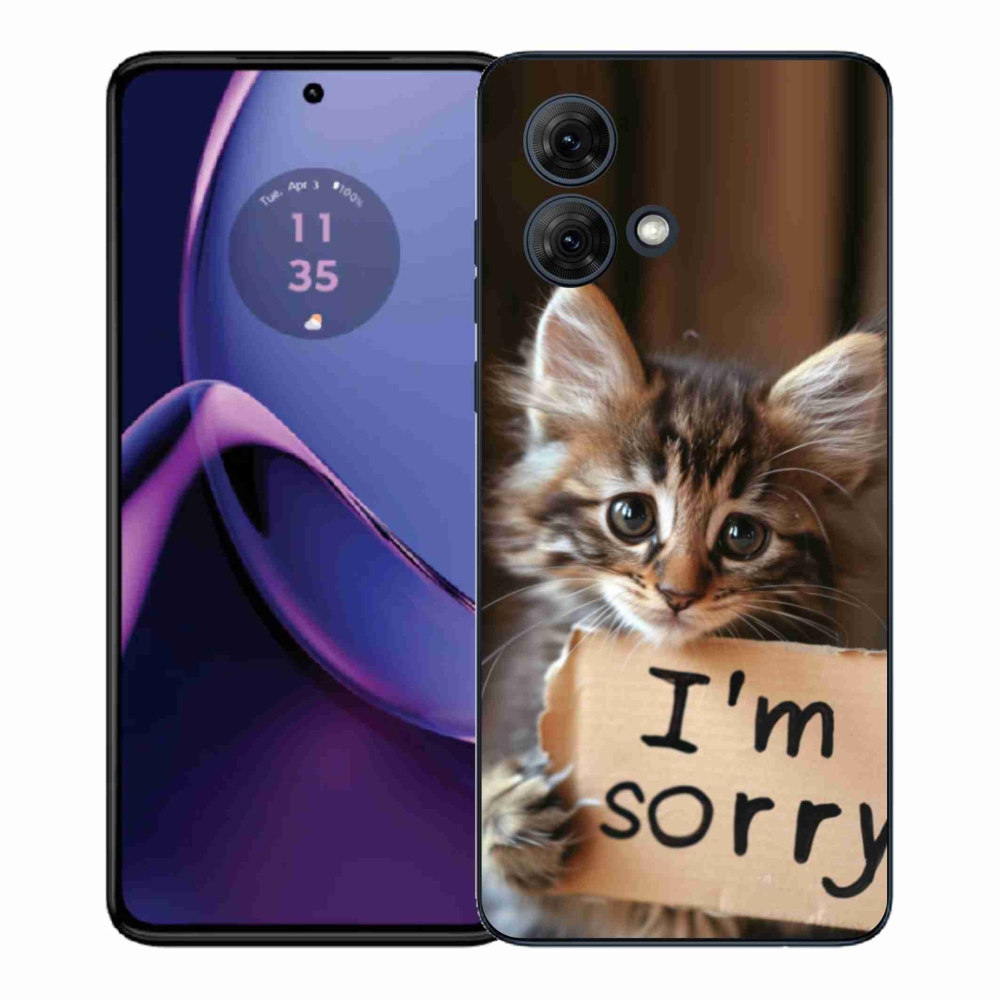 Gelový kryt mmCase na Motorola Moto G84 5G - kočíčí omluva