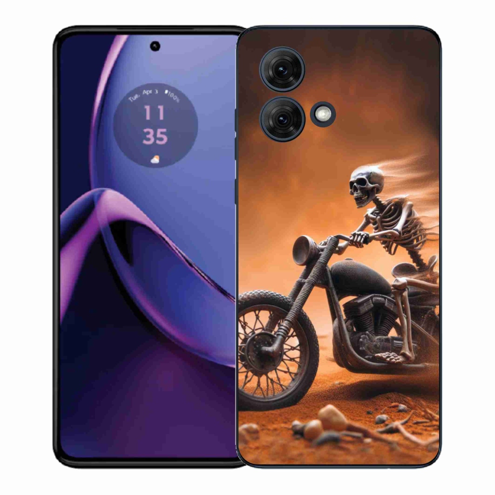Gelový kryt mmCase na Motorola Moto G84 5G - kostra na motorce