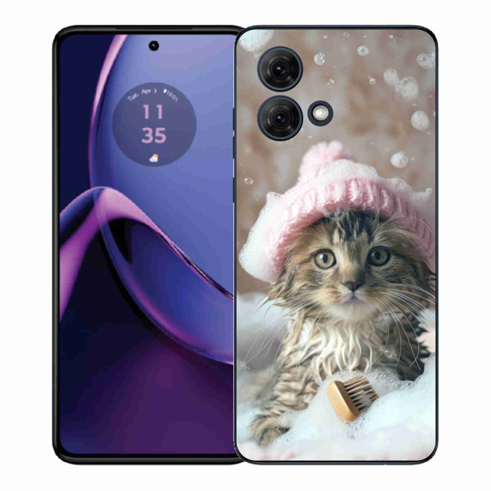 Gelový kryt mmCase na Motorola Moto G84 5G - kotě a koupel