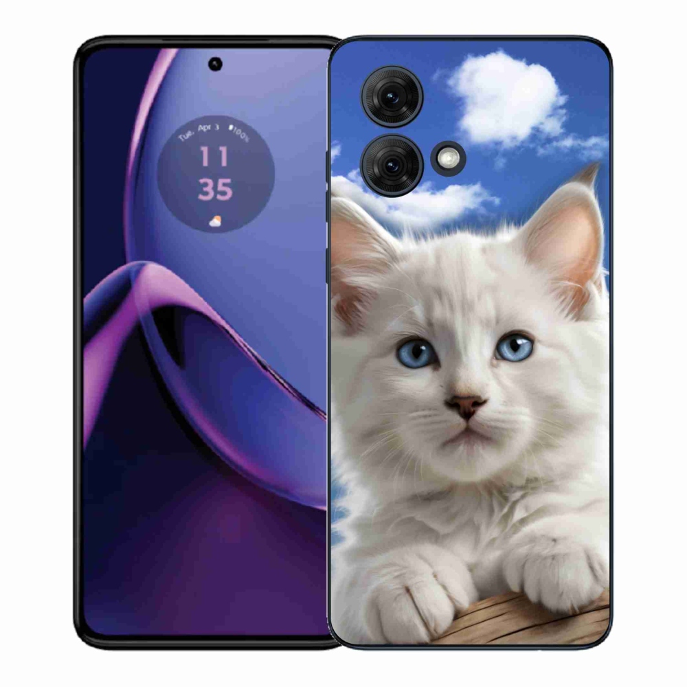Gelový kryt mmCase na Motorola Moto G84 5G - kotě a oblaka