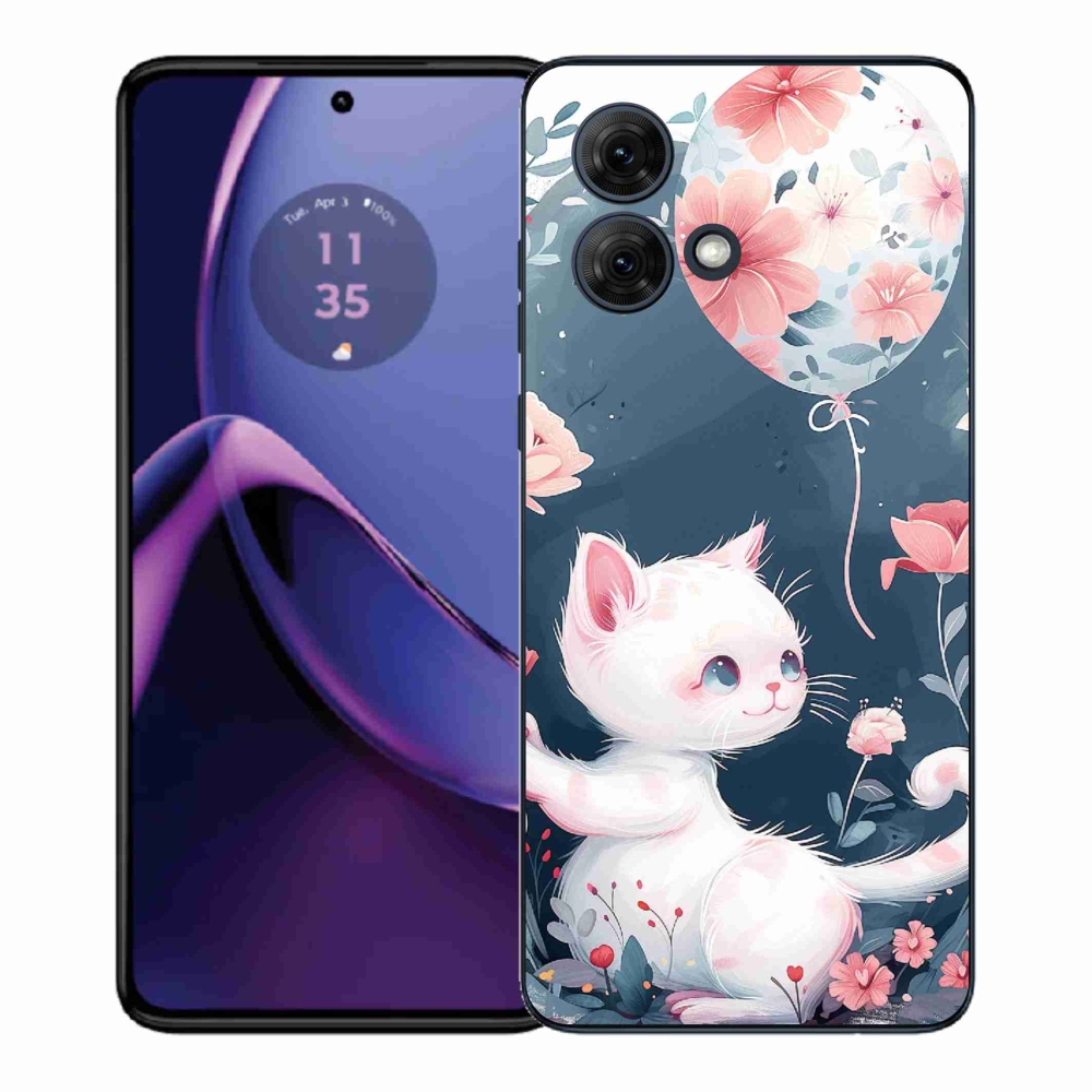 Gelový kryt mmCase na Motorola Moto G84 5G - kotě s balónkem