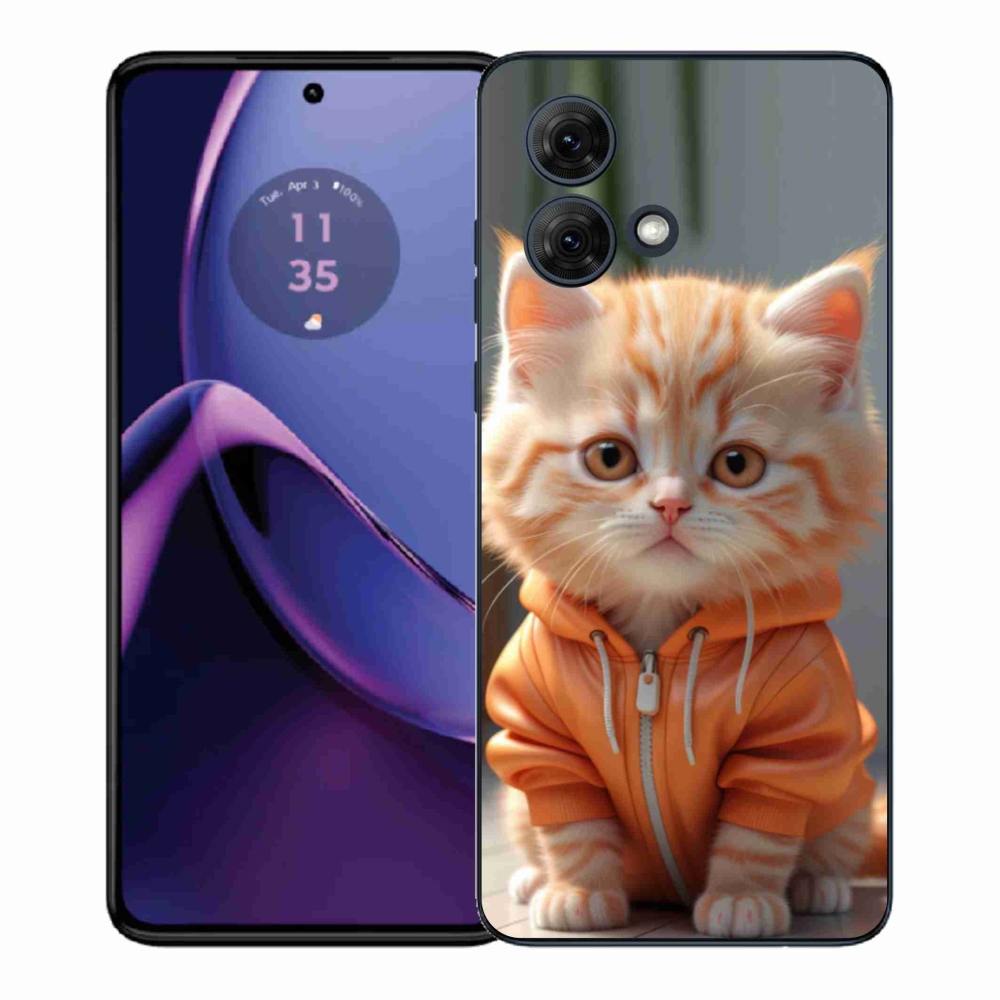 Gelový kryt mmCase na Motorola Moto G84 5G - kotě v mikině