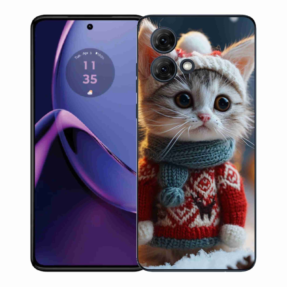 Gelový kryt mmCase na Motorola Moto G84 5G - kotě ve svetru