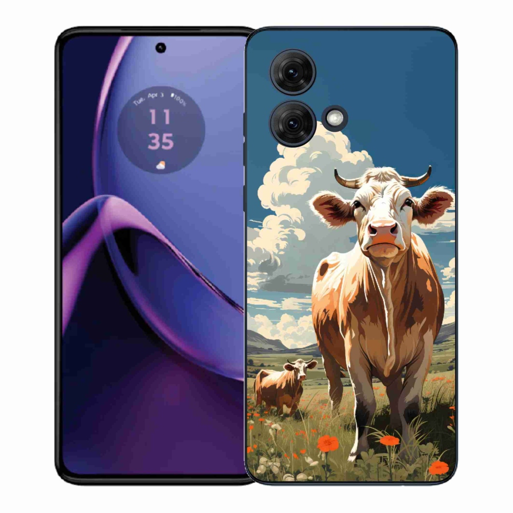 Gelový kryt mmCase na Motorola Moto G84 5G - krávy na louce
