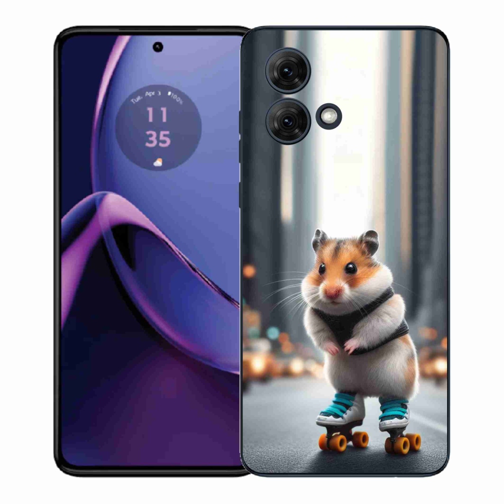 Gelový kryt mmCase na Motorola Moto G84 5G - křeček na bruslích