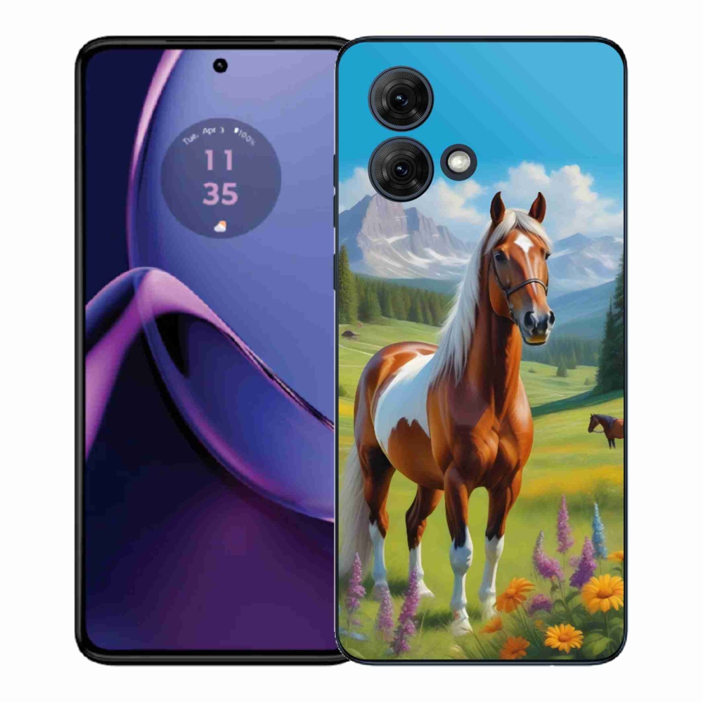 Gelový kryt mmCase na Motorola Moto G84 5G - kůň na louce