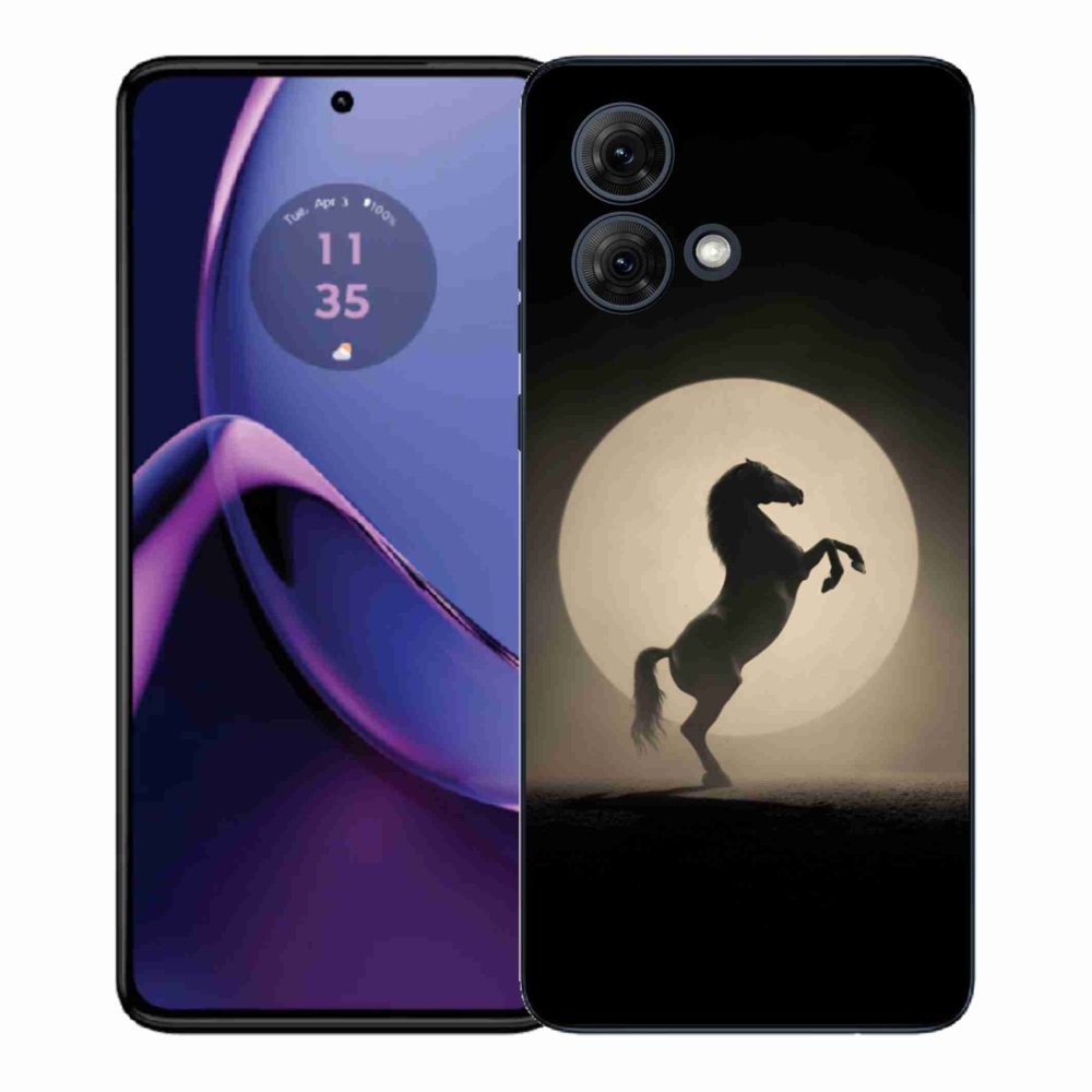 Gelový kryt mmCase na Motorola Moto G84 5G - kůň v siluetě