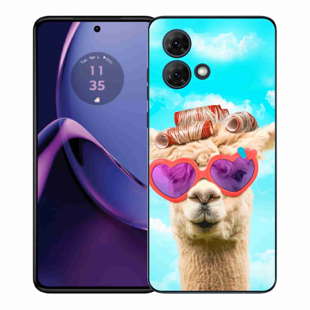 Gelový kryt mmCase na Motorola Moto G84 5G - lama s brýlemi