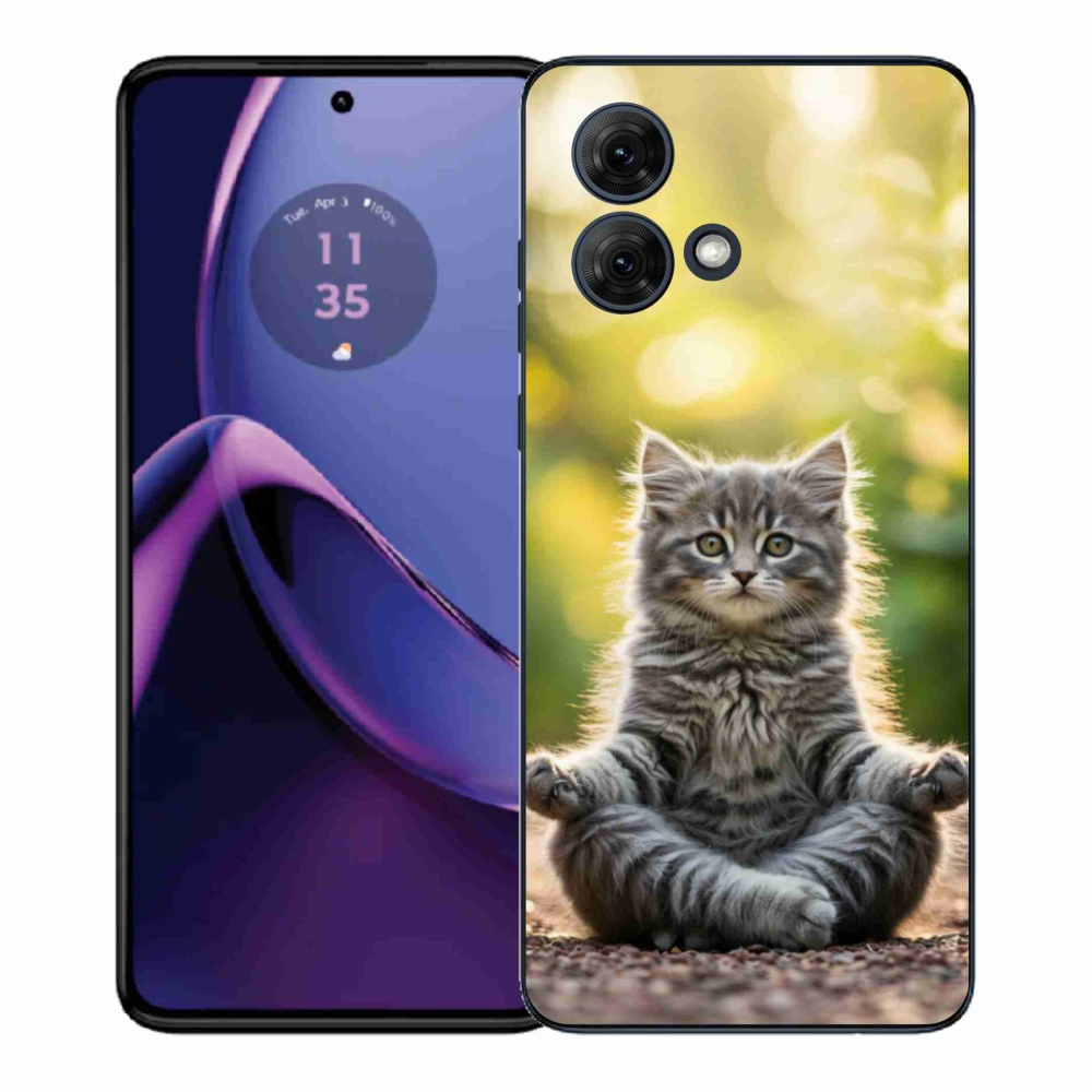 Gelový kryt mmCase na Motorola Moto G84 5G - meditující kotě