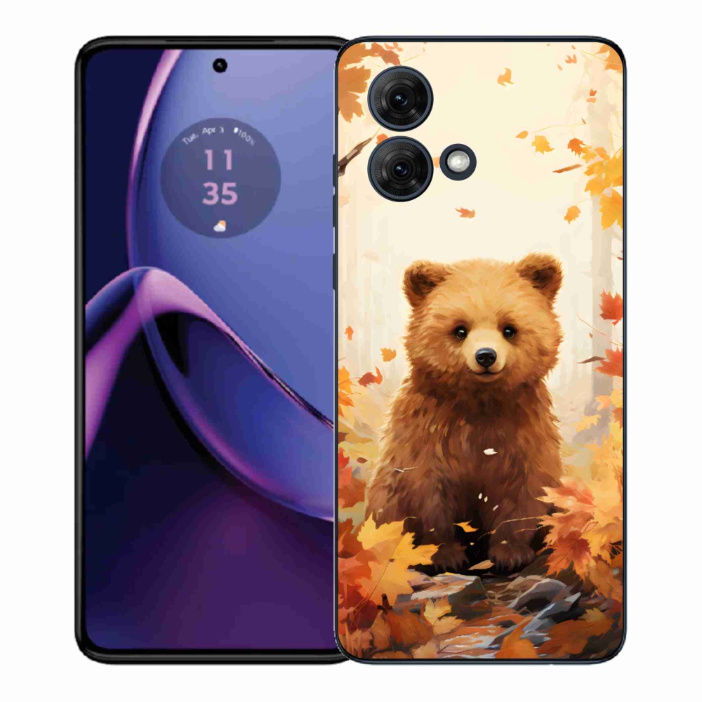 Gelový kryt mmCase na Motorola Moto G84 5G - medvěd v lese