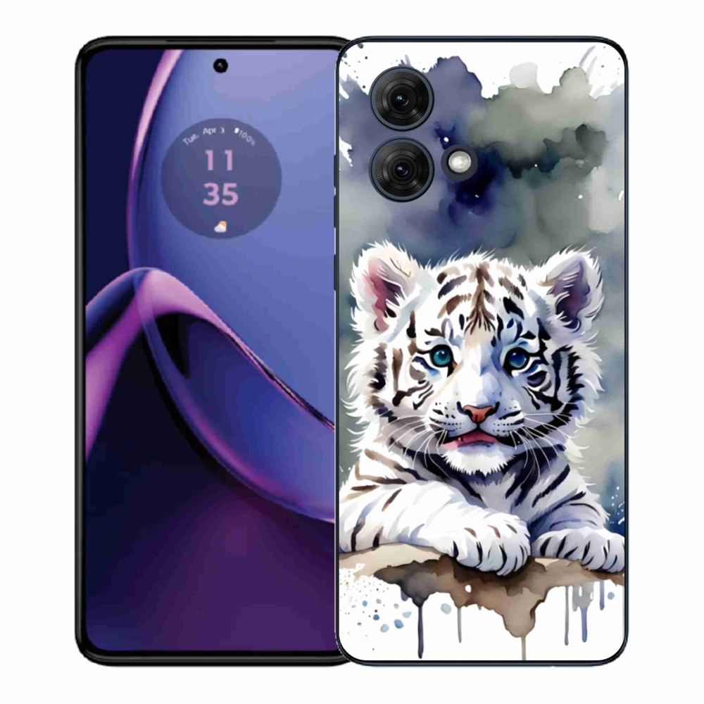 Gelový kryt mmCase na Motorola Moto G84 5G - mládě bílého tygra