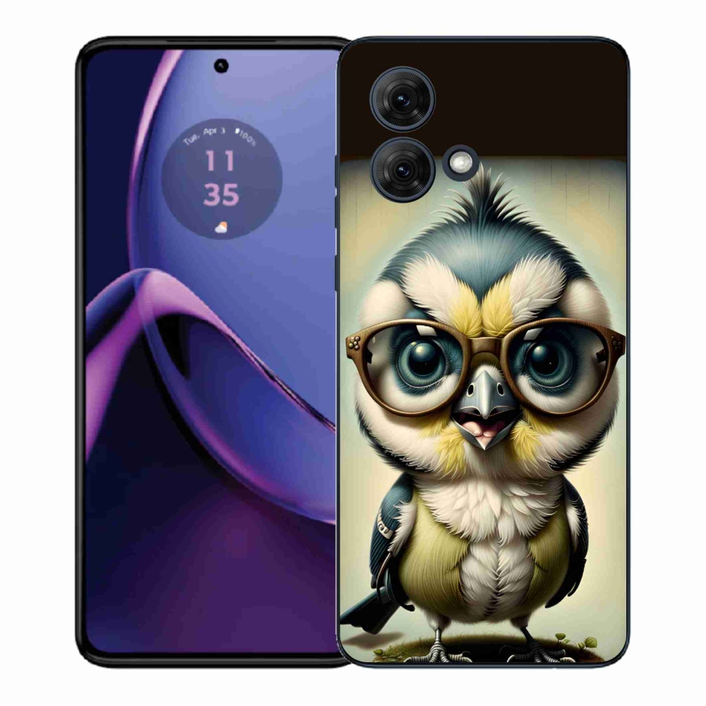 Gelový kryt mmCase na Motorola Moto G84 5G - mládě s brýlemi