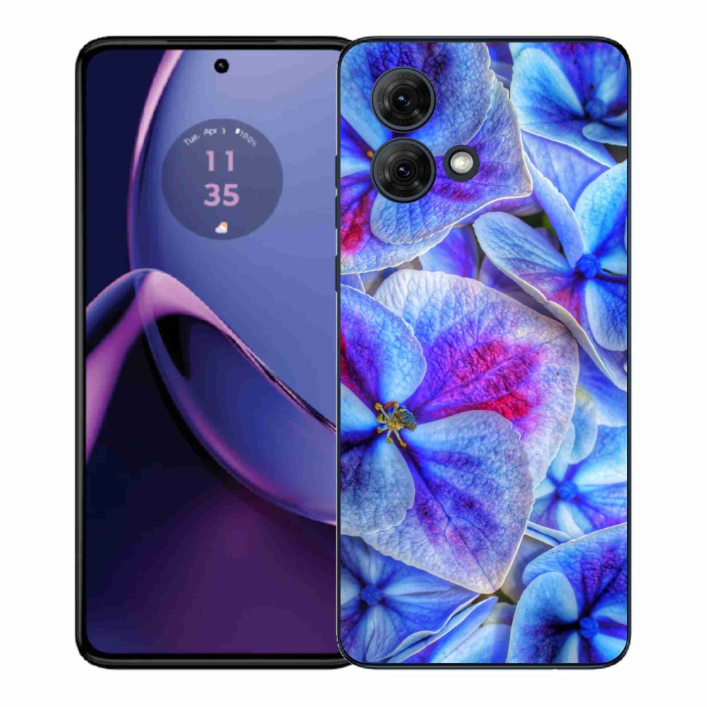 Gelový kryt mmCase na Motorola Moto G84 5G - modré květy 1