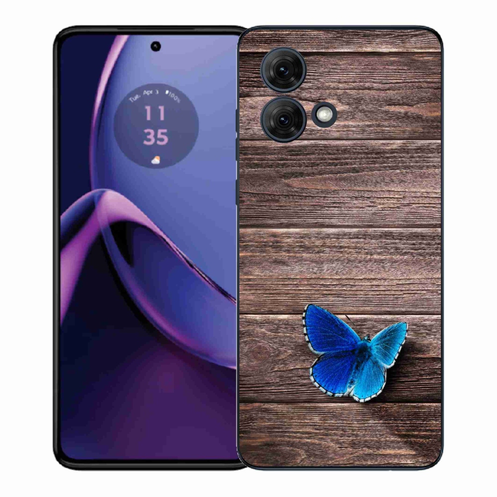 Gelový kryt mmCase na Motorola Moto G84 5G - modrý motýl 1
