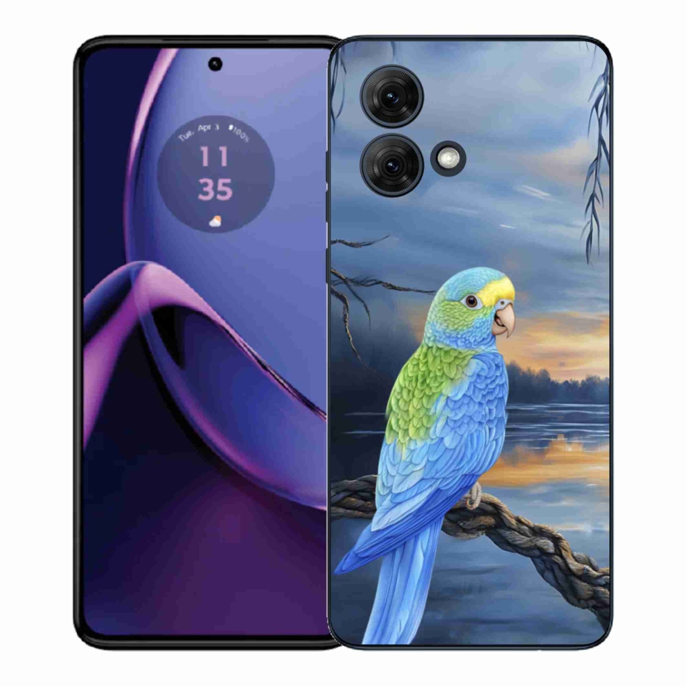Gelový kryt mmCase na Motorola Moto G84 5G - modrý papoušek