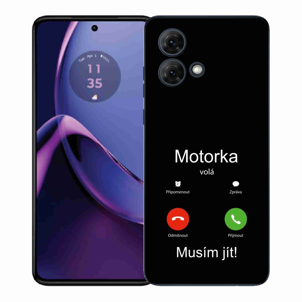 Gelový kryt mmCase na Motorola Moto G84 5G - motorka volá černé pozadí