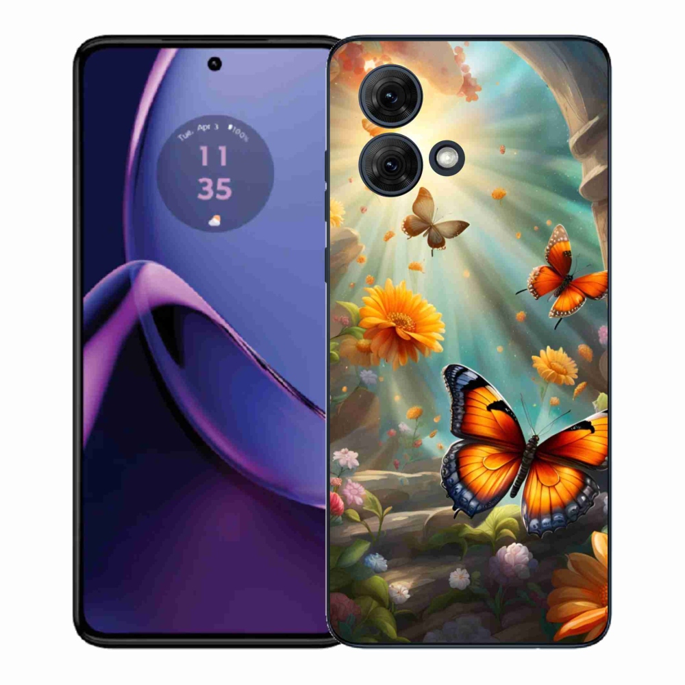 Gelový kryt mmCase na Motorola Moto G84 5G - motýlí zahrada 2