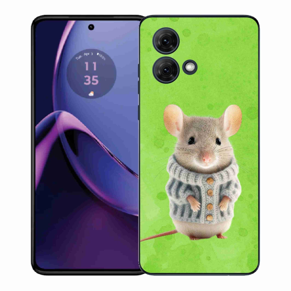Gelový kryt mmCase na Motorola Moto G84 5G - myška ve svetru