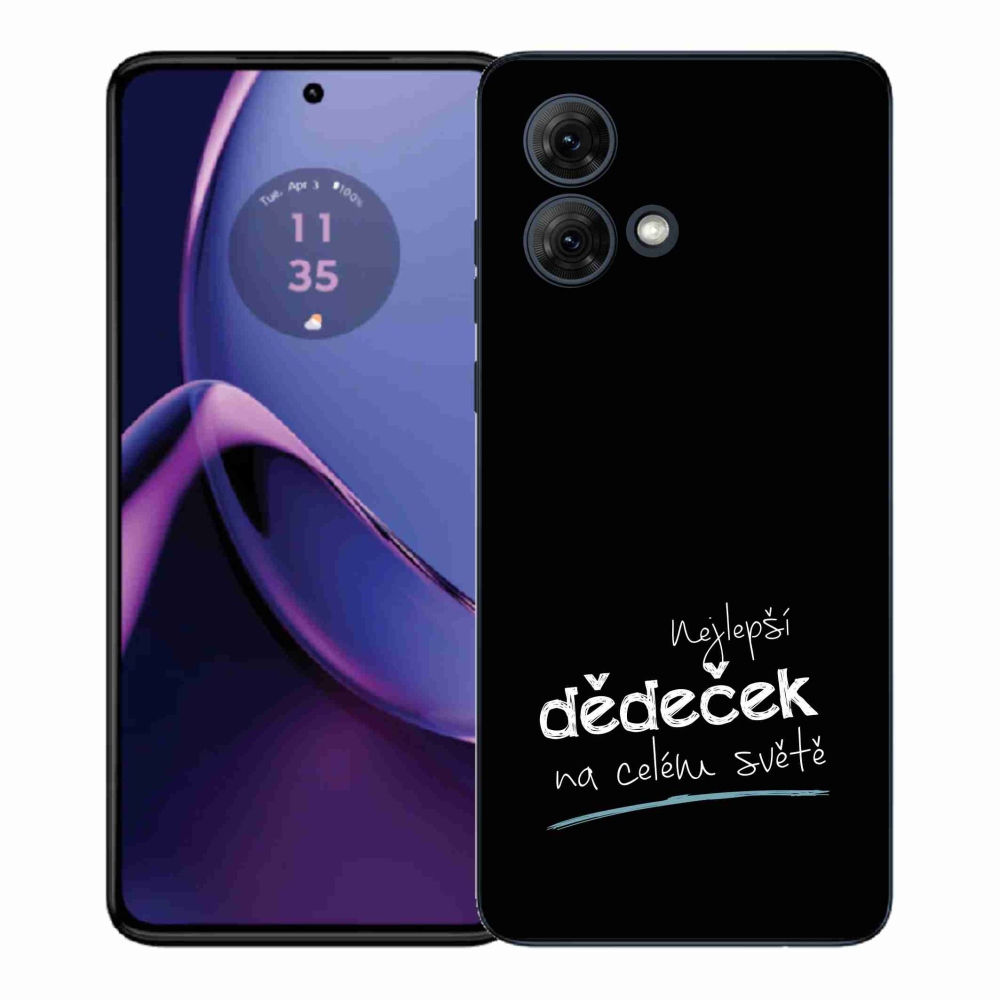 Gelový kryt mmCase na Motorola Moto G84 5G - nejlepší dědeček 3 černé pozadí