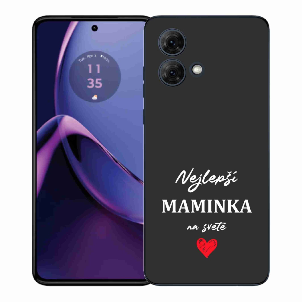 Gelový kryt mmCase na Motorola Moto G84 5G - nejlepší maminka 1 černé pozadí