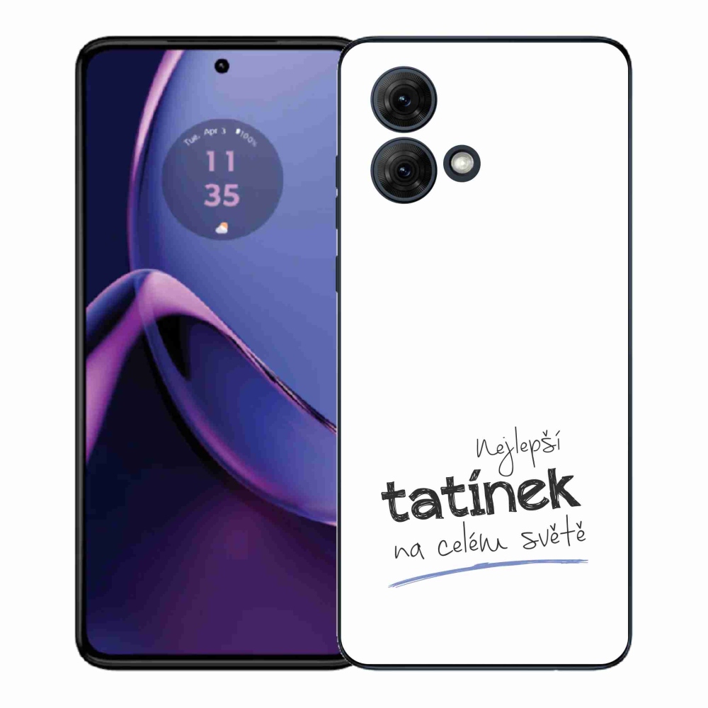 Gelový kryt mmCase na Motorola Moto G84 5G - nejlepší tatínek 4 bílé pozadí