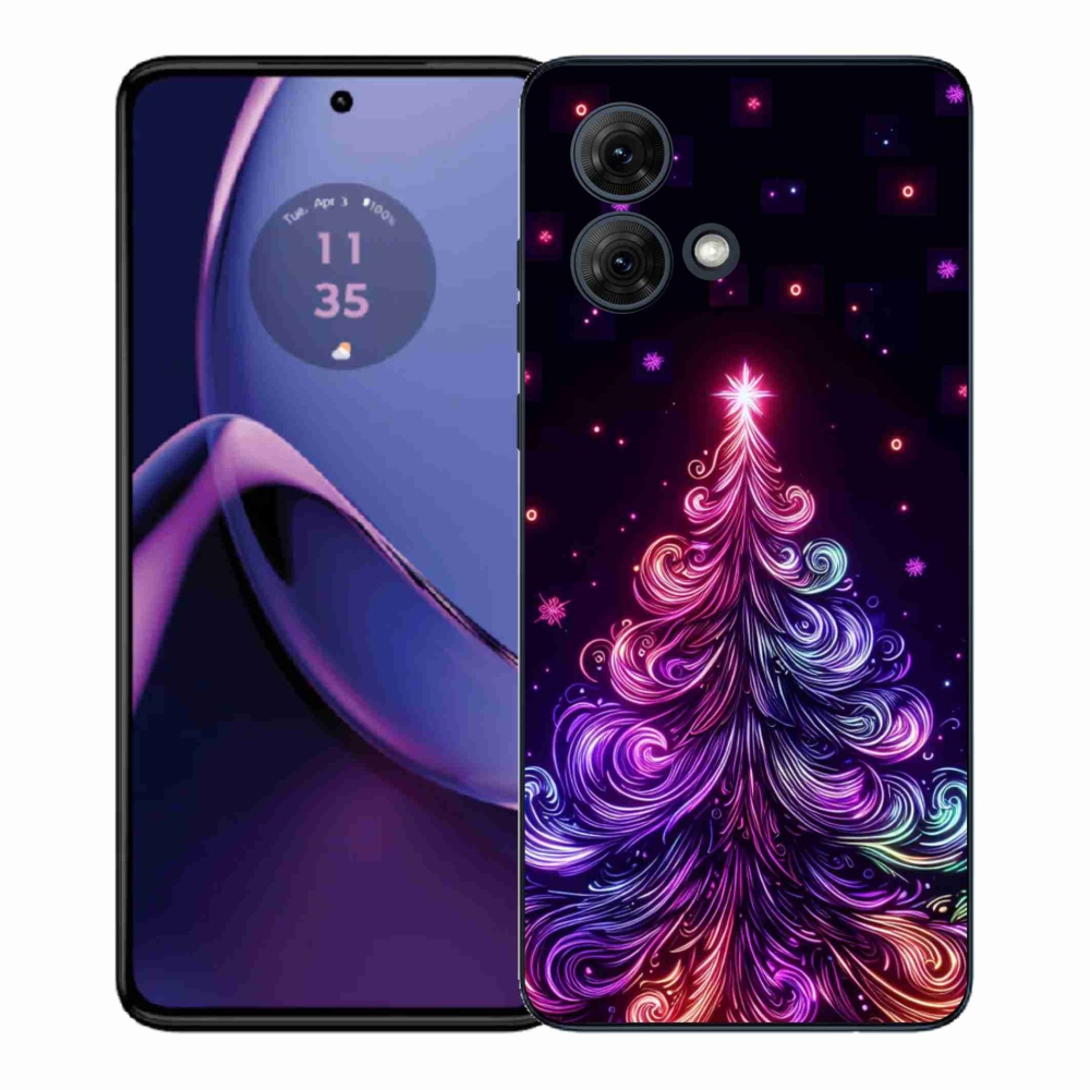 Gelový kryt mmCase na Motorola Moto G84 5G - neonový vánoční stromek 1