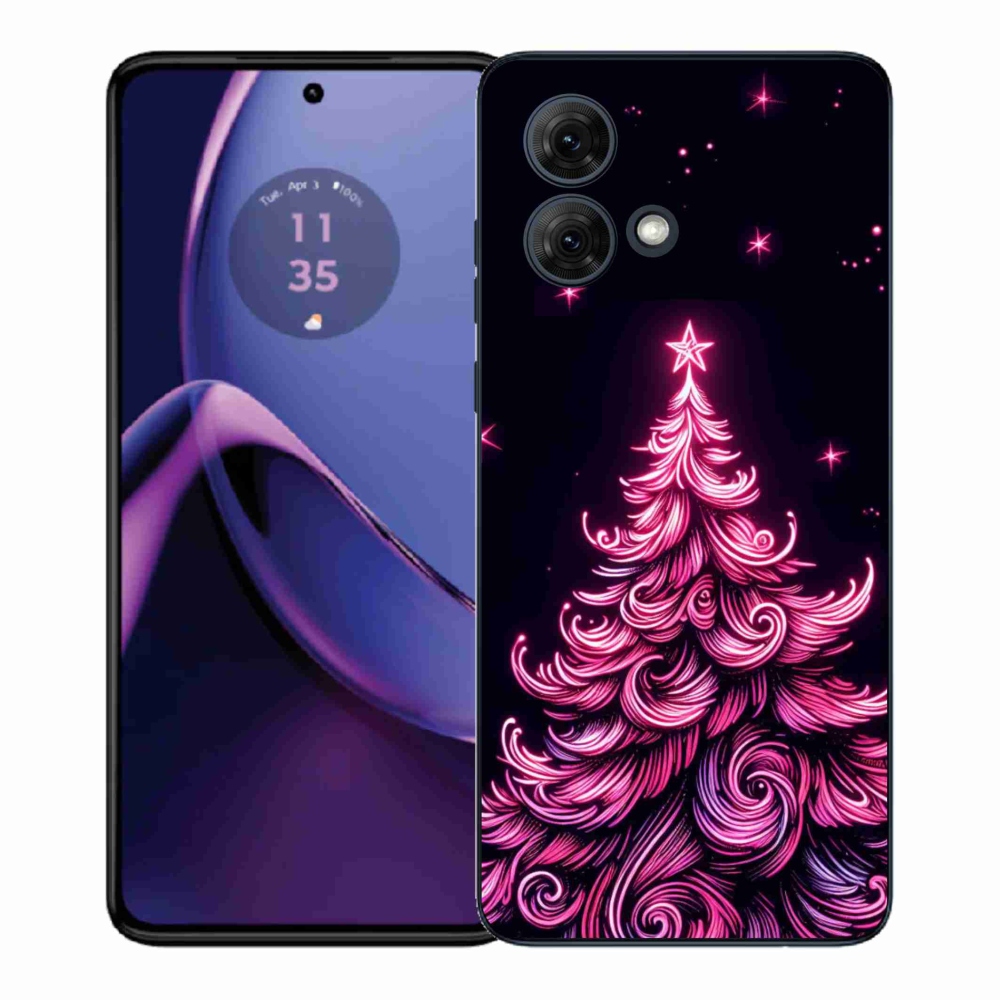 Gelový kryt mmCase na Motorola Moto G84 5G - neonový vánoční stromek 2