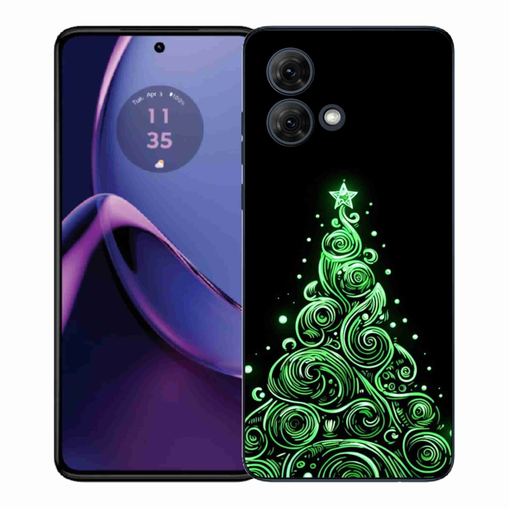 Gelový kryt mmCase na Motorola Moto G84 5G - neonový vánoční stromek 3