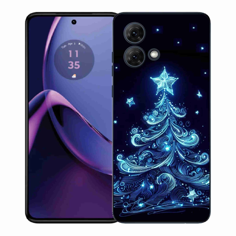 Gelový kryt mmCase na Motorola Moto G84 5G - neonový vánoční stromek 4
