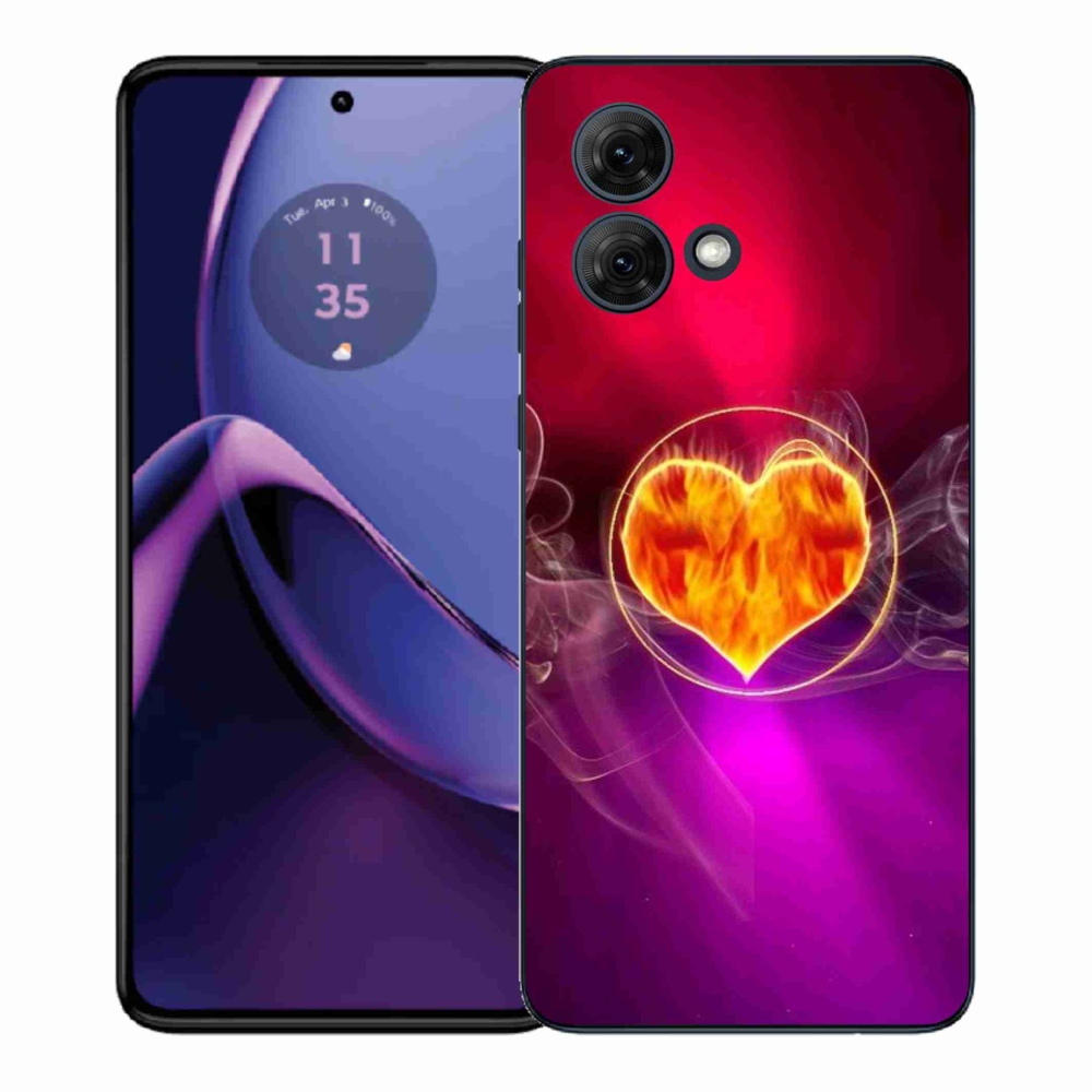 Gelový kryt mmCase na Motorola Moto G84 5G - ohnivé srdce