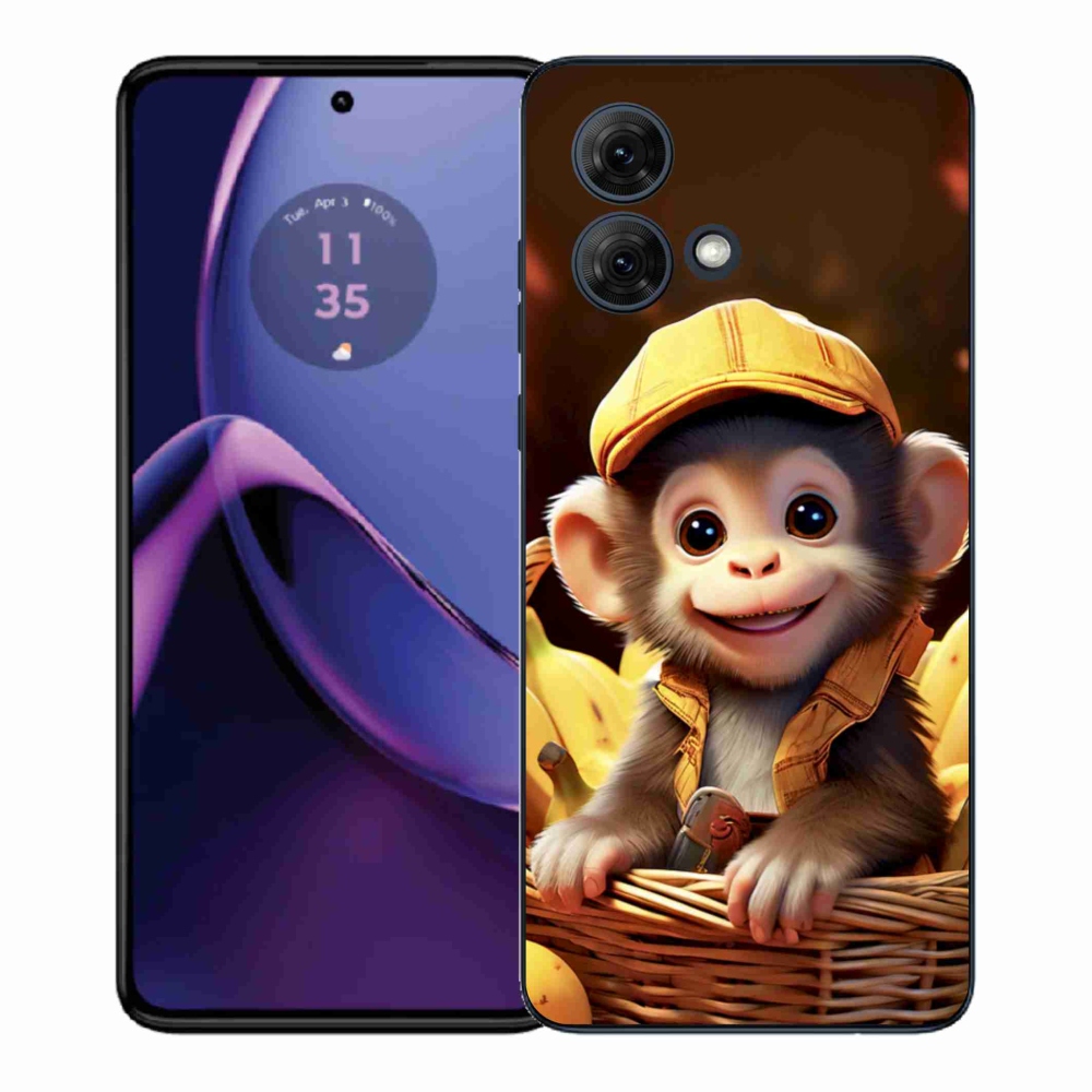 Gelový kryt mmCase na Motorola Moto G84 5G - opice v košíku