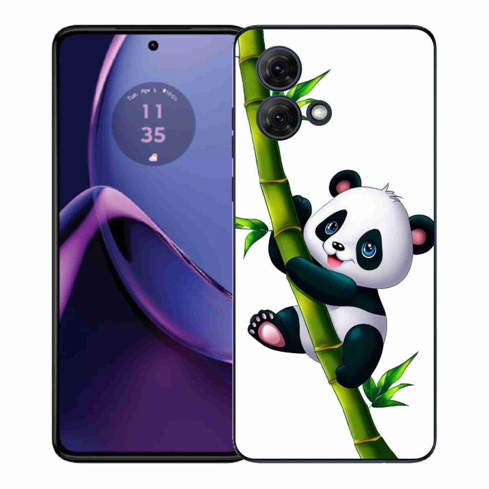 Gelový kryt mmCase na Motorola Moto G84 5G - panda na bambusu