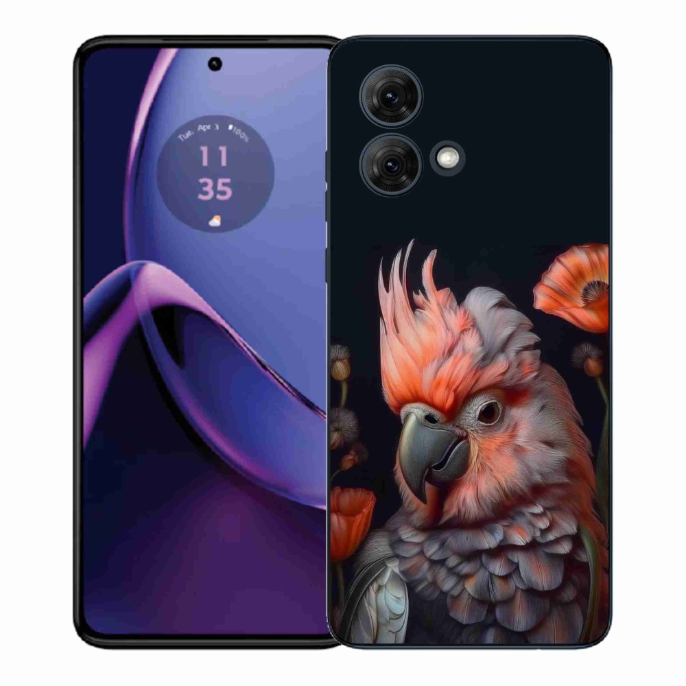 Gelový kryt mmCase na Motorola Moto G84 5G - papoušek kakadu v barvách