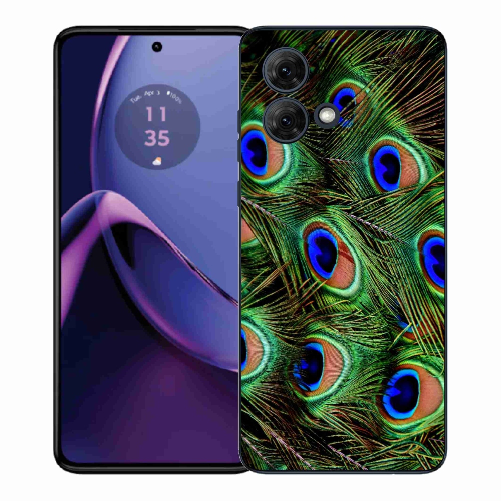 Gelový kryt mmCase na Motorola Moto G84 5G - paví peří