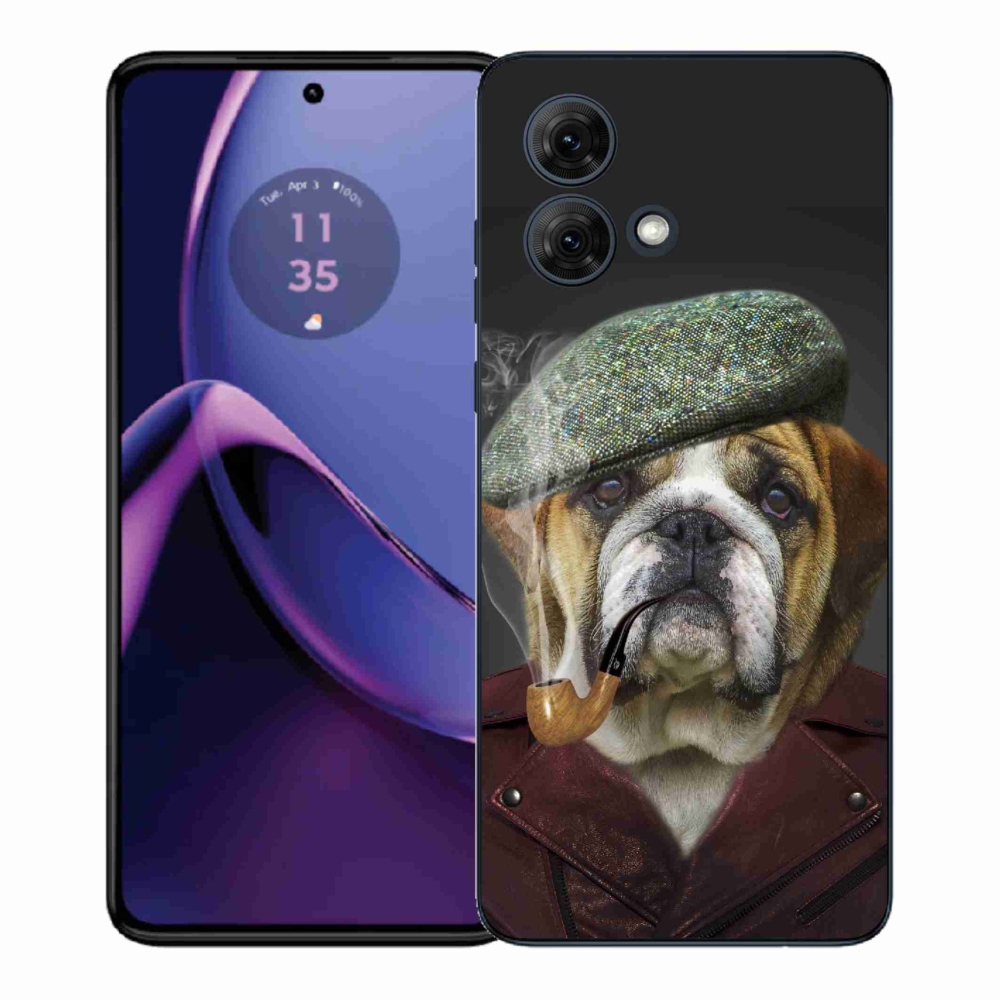Gelový kryt mmCase na Motorola Moto G84 5G - pes s fajfkou