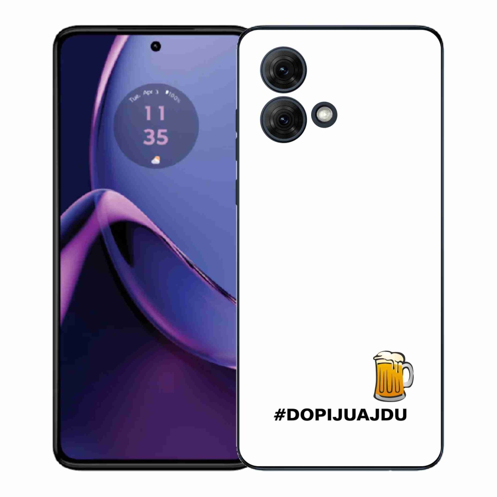 Gelový kryt mmCase na Motorola Moto G84 5G - pivní motiv 1 bílé pozadí