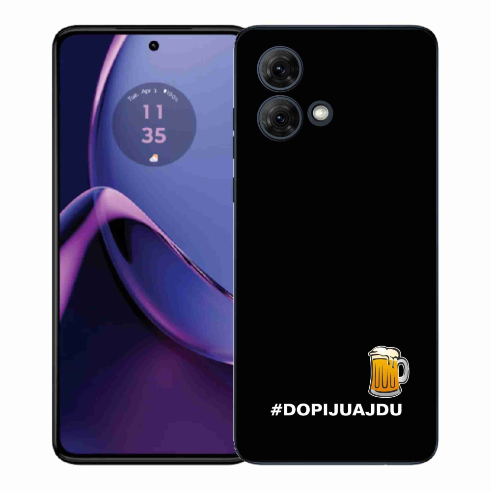 Gelový kryt mmCase na Motorola Moto G84 5G - pivní motiv 1 černé pozadí