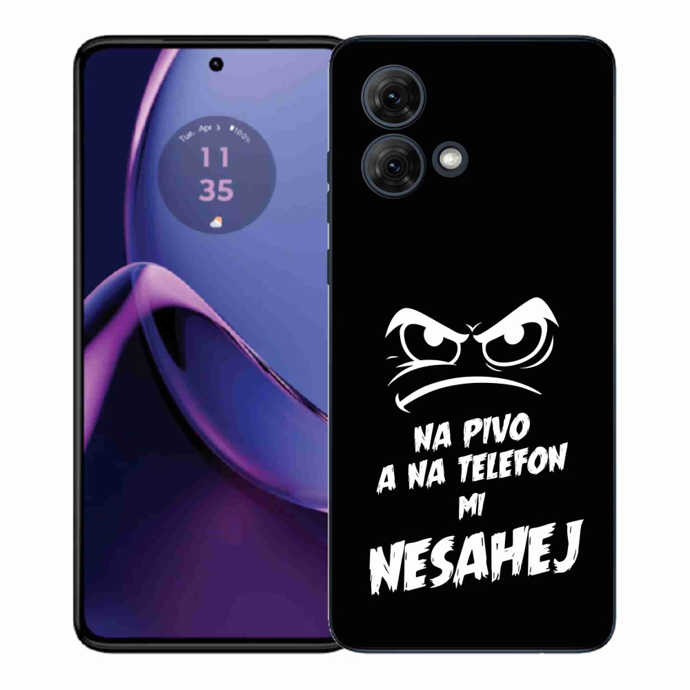 Gelový kryt mmCase na Motorola Moto G84 5G - pivní motiv 2 černé pozadí