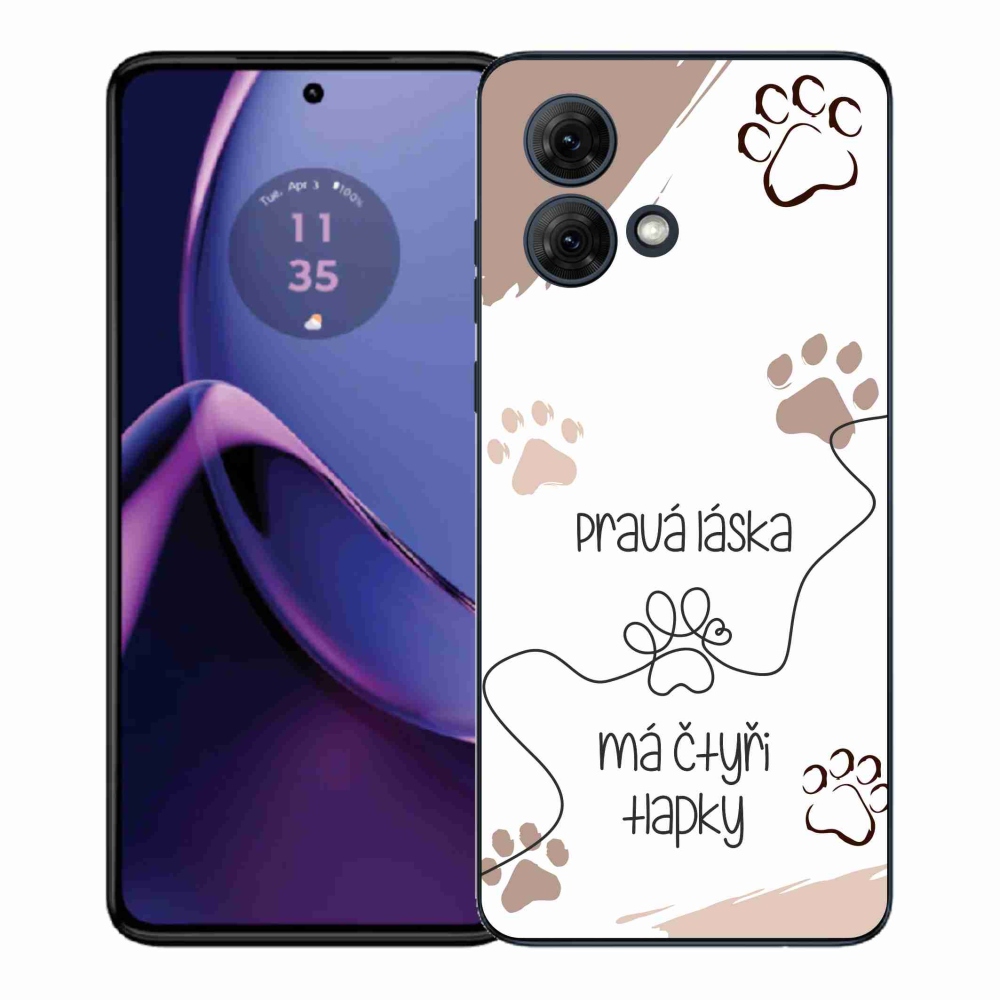 Gelový kryt mmCase na Motorola Moto G84 5G - psí motiv 1 bílé pozadí