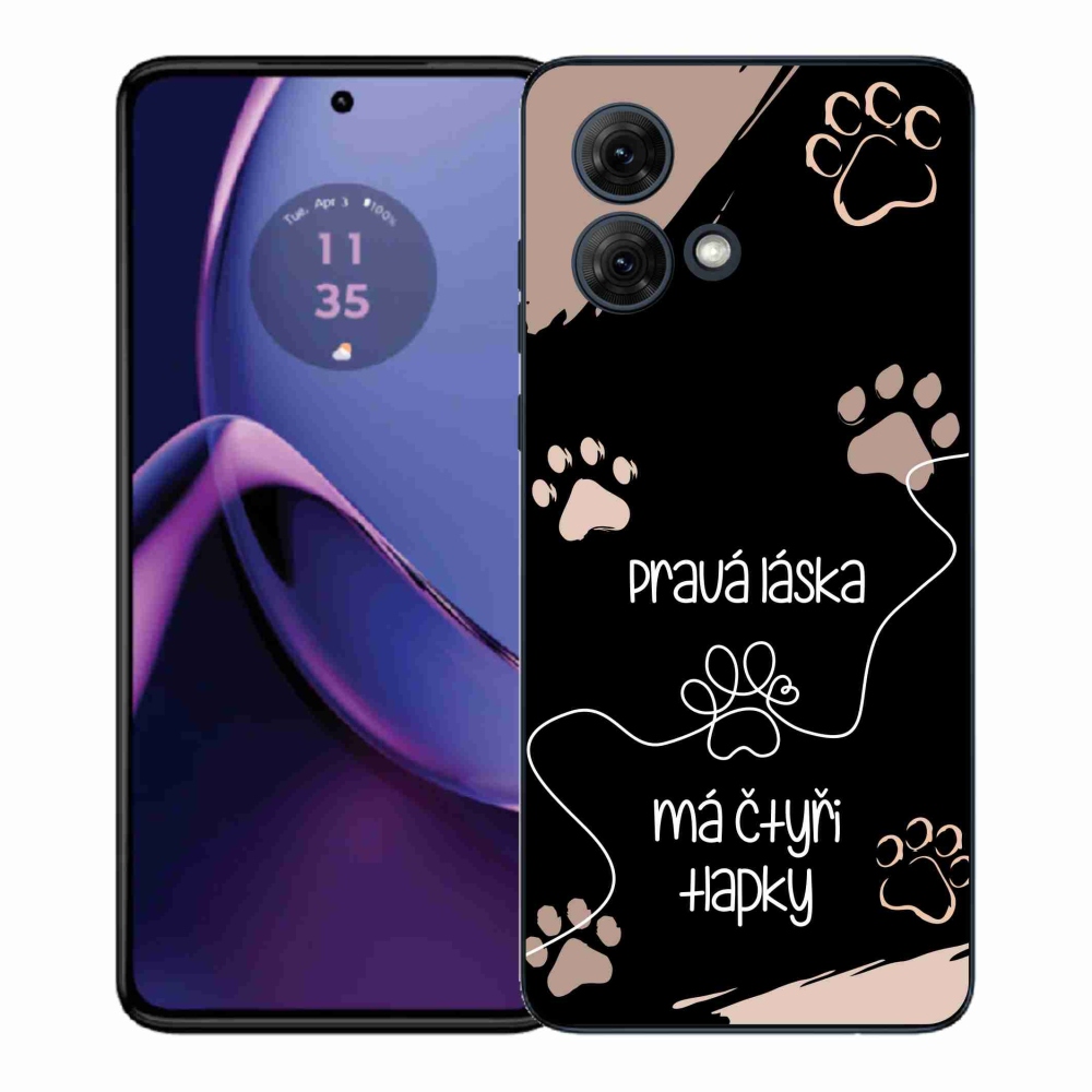 Gelový kryt mmCase na Motorola Moto G84 5G - psí motiv 1 černé pozadí