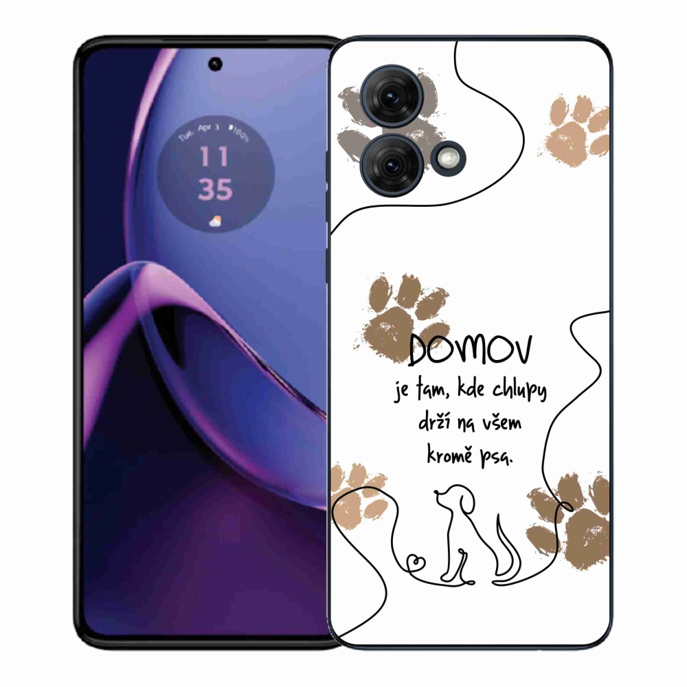 Gelový kryt mmCase na Motorola Moto G84 5G - psí motiv bílé pozadí