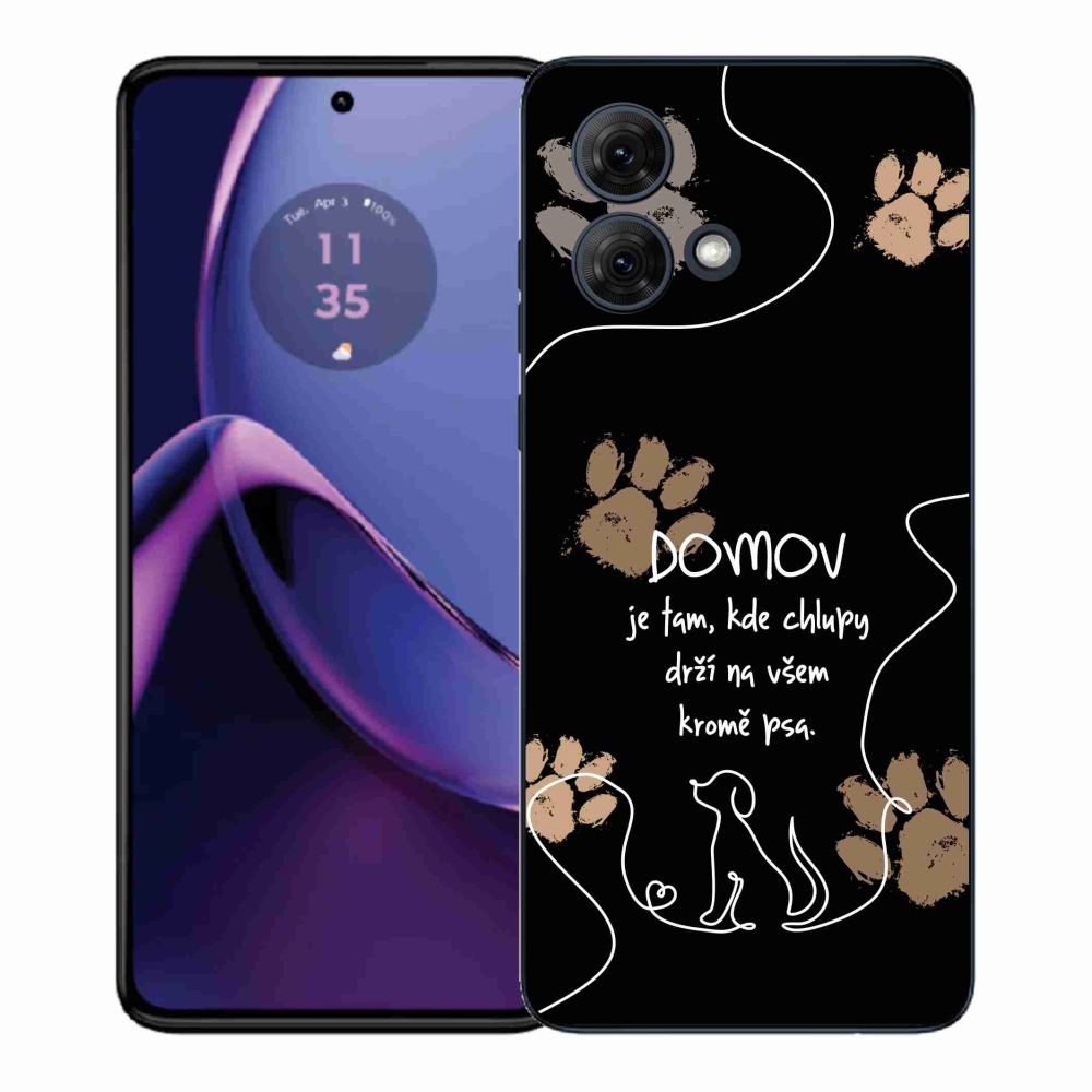 Gelový kryt mmCase na Motorola Moto G84 5G - psí motiv černé pozadí