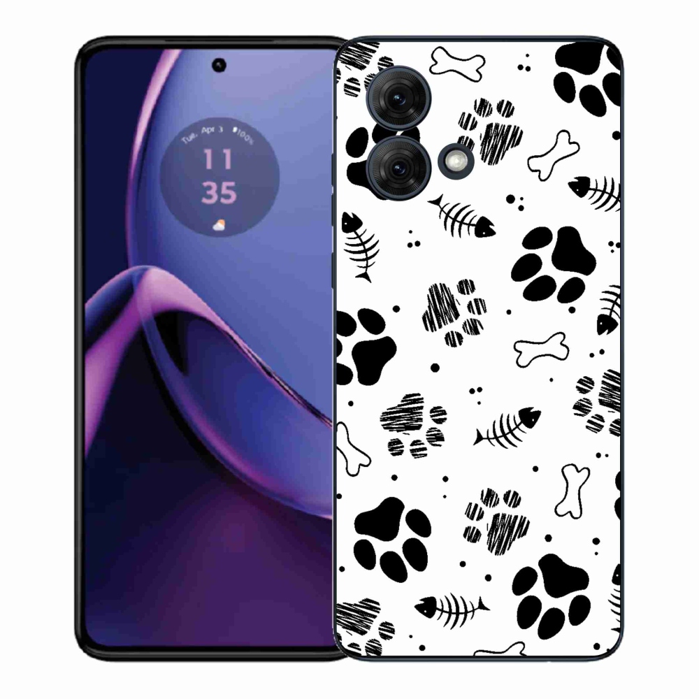 Gelový kryt mmCase na Motorola Moto G84 5G - psí tlapky 1